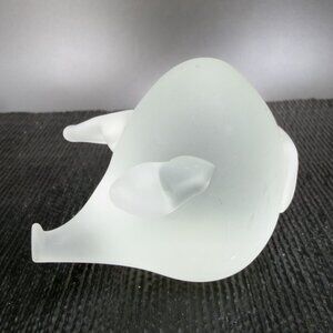 Vintage Clear Satin Frosted Finish Pig Piggy Figurine Paperweight Whimsical VTG